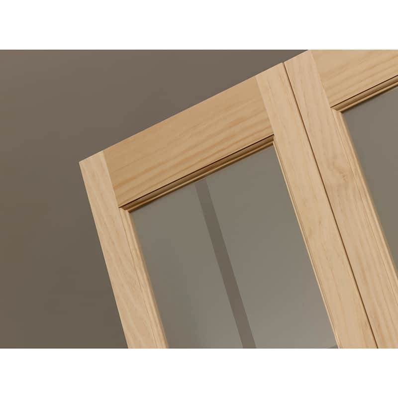 American Wood Mission-style Frosted Glass Bi-fold Door