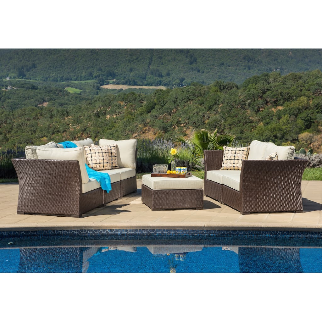 Corvus Oreanne 6-piece Brown Wicker Patio Furniture Set