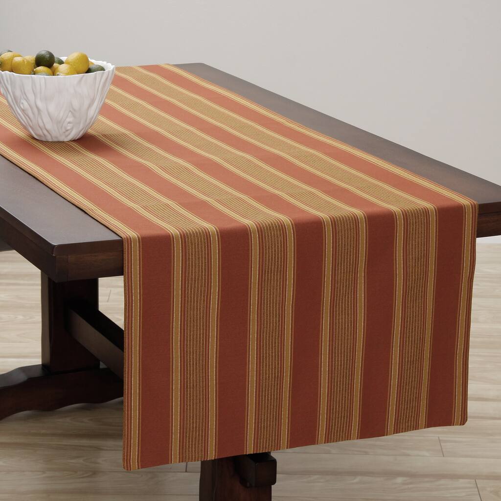 Extra Wide Italian Woven Rust/ Gold Table Runner 95 x 26 inches