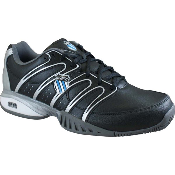 K-Swiss Men's 'Approach II' Black and Blue Tennis Shoes - 15078580 ...