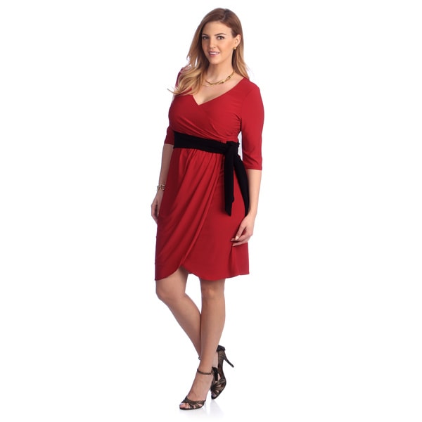 Shop Kiyonna Women's Plus Size Red Harlow Wrap Dress - Overstock - 7666216