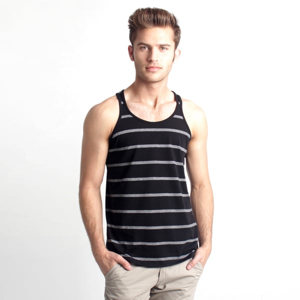 191 Unlimited Men's Slim Fit Black Stripe Tank Top 191 Unlimited Casual Shirts