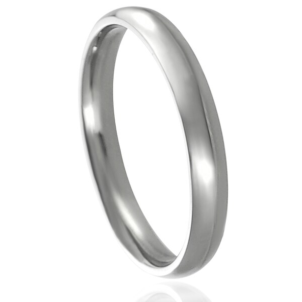 Shop Journee Collection Stainless Steel Wedding Band (4 mm) - Free ...