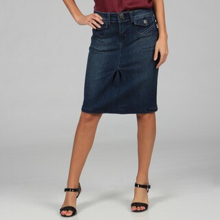denim skirt stretch pencil tabeez womens skirts