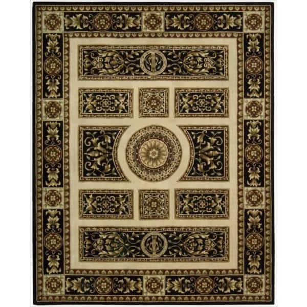 slide 1 of 1, Nourison Versailles Palace Hand-tufted Area Rug 5' 3" x 8' 3" - Ivory/Black - Rectangle