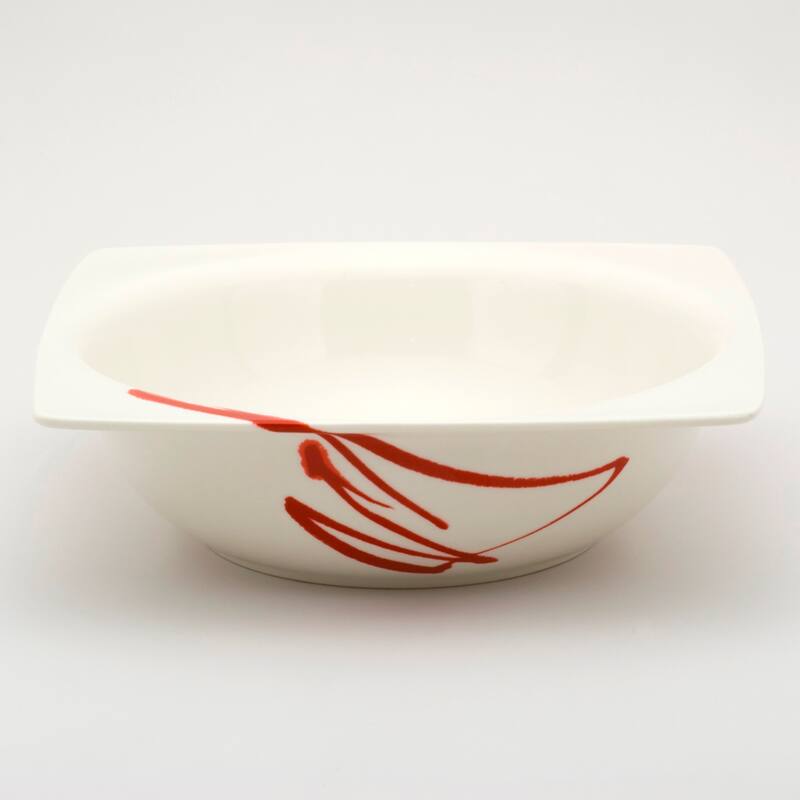 Paint It Red Square Salad Bowl 8.5" 48oz (Set of 2)