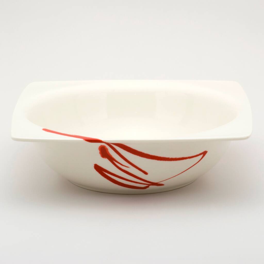 Paint It Red Square Salad Bowl 8.5" 48oz (Set of 2)