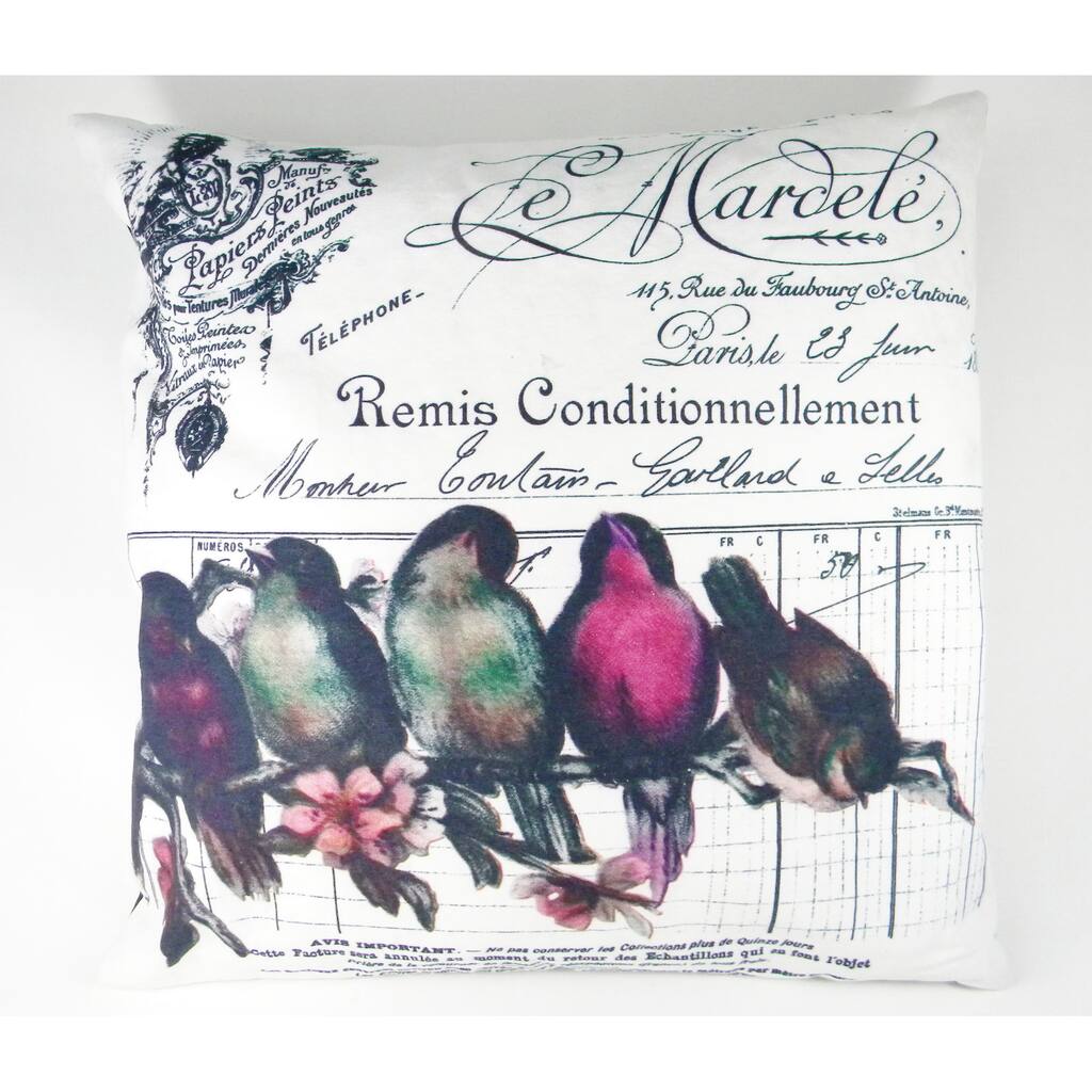 French Chic Birds On A Wire Printed Cushion Cover
