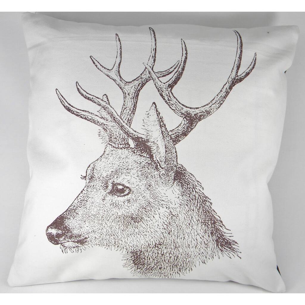 Deer Silk-Screen Printed Cushion Cover