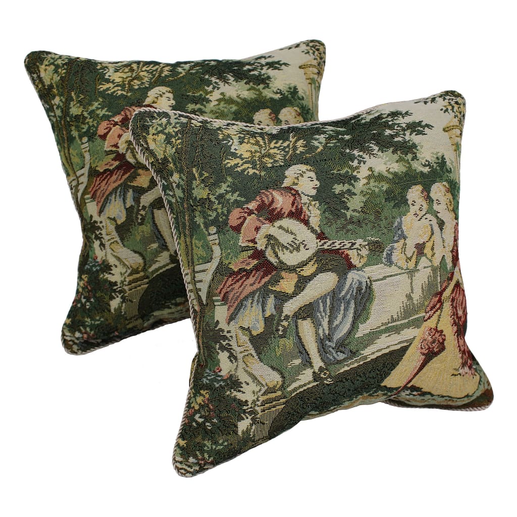 Tapestry Corded 'Victorian Bench' Throw Pillows (Set of 2)
