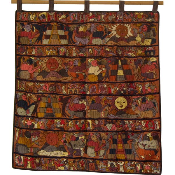 Brown HandEmbroidered Mayan Tapestry (Guatemala) Bed Bath & Beyond