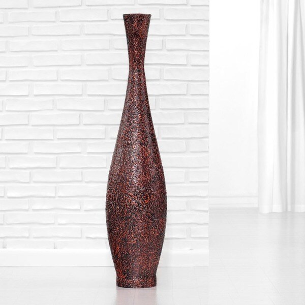 Shop PoliVaz Embossed Bronze Contemporary Floor Vase, Handmade in