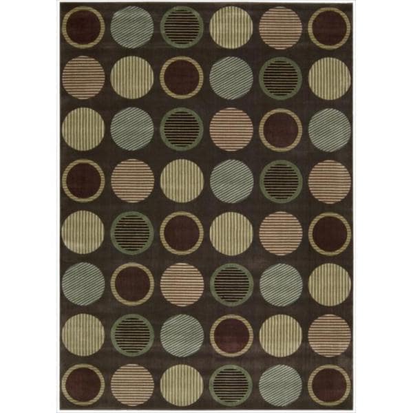 Cambridge Striated Orbs Chocolate Rug (79 x 1010)