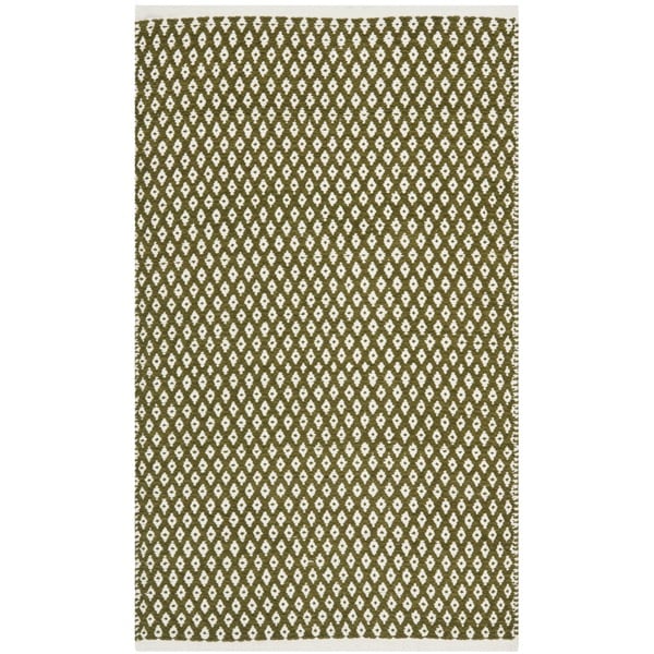 Hand loomed Moroccan Olive Cotton Rug (3' x 5') Safavieh Accent Rugs