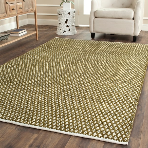 Safavieh Handmade Boston Flatweave Olive Green Cotton Rug - 8' x 10'