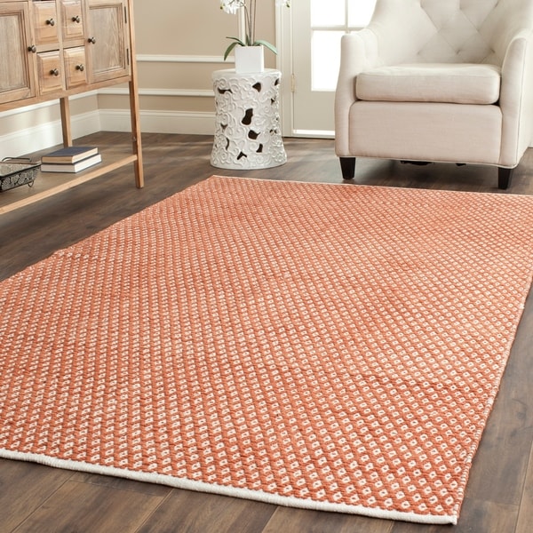 Safavieh Handmade Boston Flatweave Orange Cotton Rug - 8' x 10'