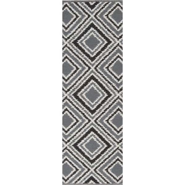 Hand woven Velva Grey Wool Rug (2'6 x 8') Runner Rugs