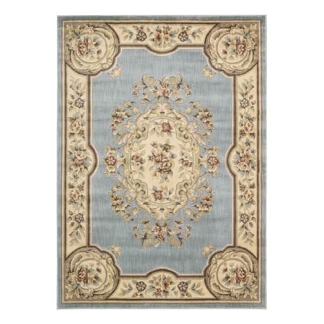 Aubusson Collection Light Blue Rug - 5'3 x 7'5
