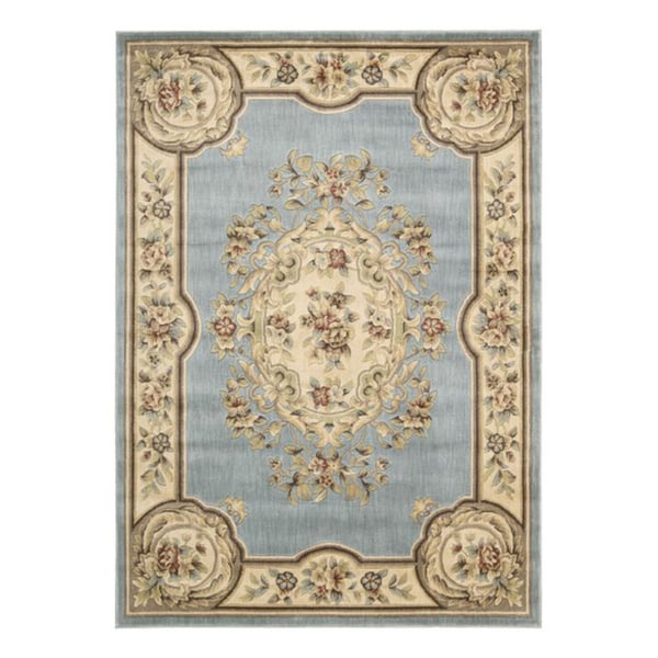 Shop Aubusson Collection Light Blue Rug - 5'3 x 7'5 - Free Shipping ...