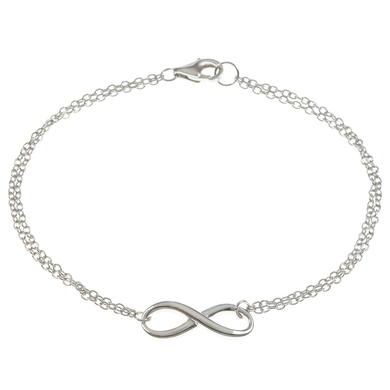 8 Silvertone Pair of Dice Faith Infinity Toggle Chain Bracelet