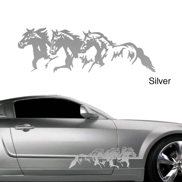 HORSE /& CART VINYL STICKER MULTI COLOURS 2x 220x130mm TROTTER
