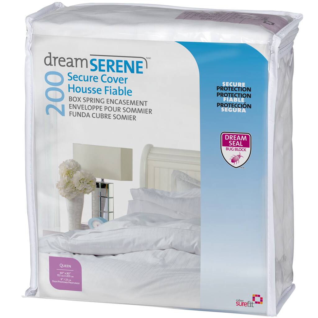 QuickCover DreamSerene Secure Cover 200 Box Spring Encasement - White