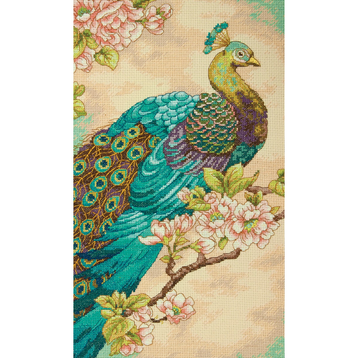 Indian Peacock Counted Cross Stitch Kit 9x15