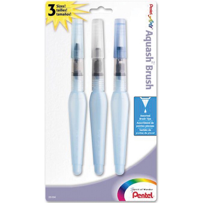 Pentel Arts Aquash Water Brush Set - 3/Pkg