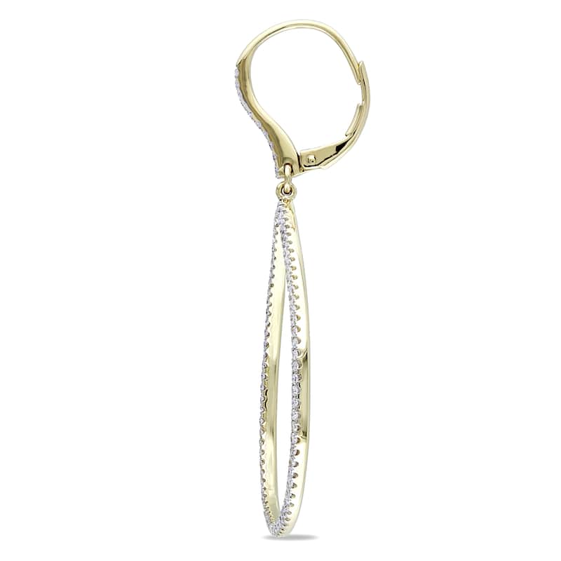 Miadora Signature Collection 14k Yellow Gold 4/5ct TDW Diamond Teardrop Earrings