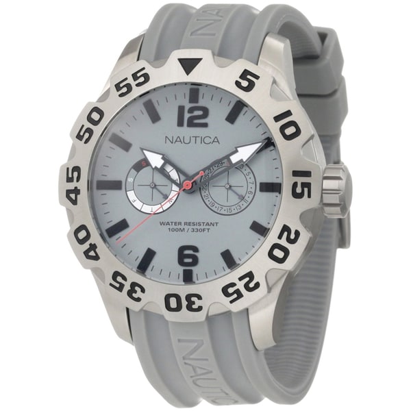 Nautica Mens Grey Stainless Steel Watch