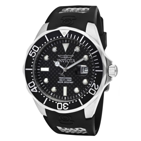 Invicta Men's 'Pro Diver/Grand Diver' Black Polyurethane Watch Invicta Men's Invicta Watches