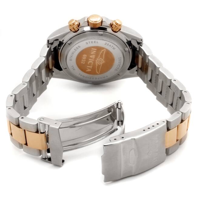 Invicta Men's 6932 'Speedway' Chronograph Rose-Tone and Silver Polyurethane Watch