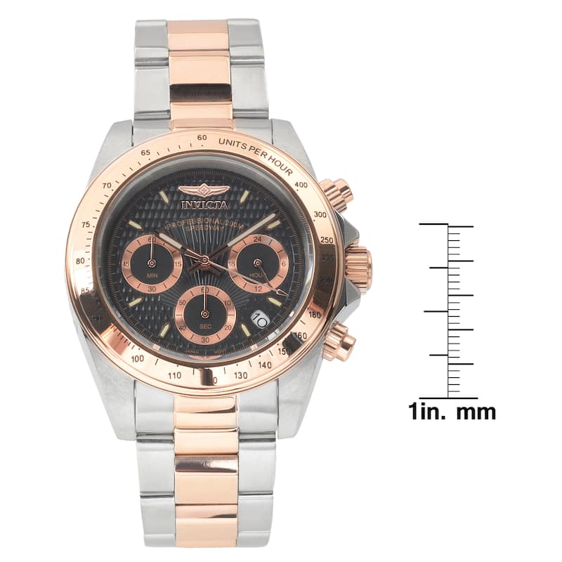 Invicta Men's 6932 'Speedway' Chronograph Rose-Tone and Silver Polyurethane Watch