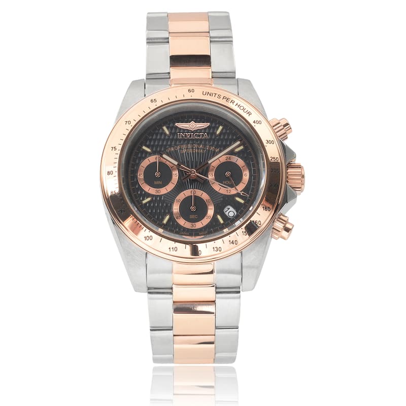 Invicta Men's 6932 'Speedway' Chronograph Rose-Tone and Silver Polyurethane Watch