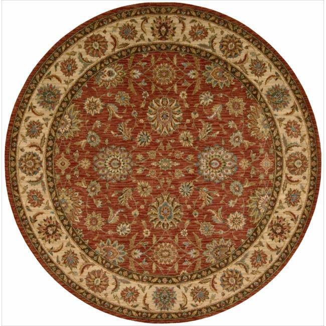Nourison Living Treasures LI05 Area Rug - 5'10" Round - Rust/Red - Runner/Round