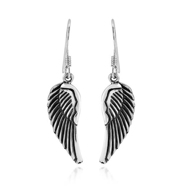 Handmade silver angel earrings
