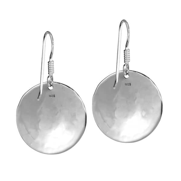 Textured Floral Stick drop earrings Sterling Silver