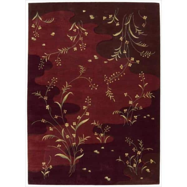 Chambord Flowing Stream Floral Burgundy Rug (7'9 x 10'10) - Bed Bath ...