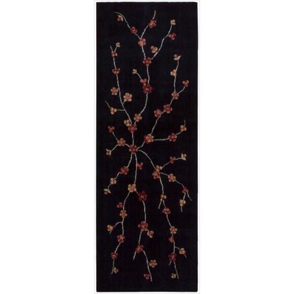 Chambord Cherry Blossom Black Runner Rug (2'3 x 8') Nourison Runner Rugs