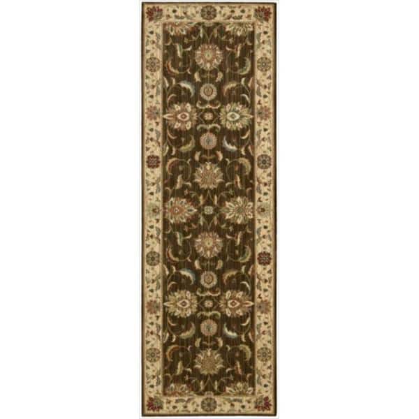 Nourison Living Treasures Persian Border Floral Area Rug - 2' 6" x 12' - Brown - Runner