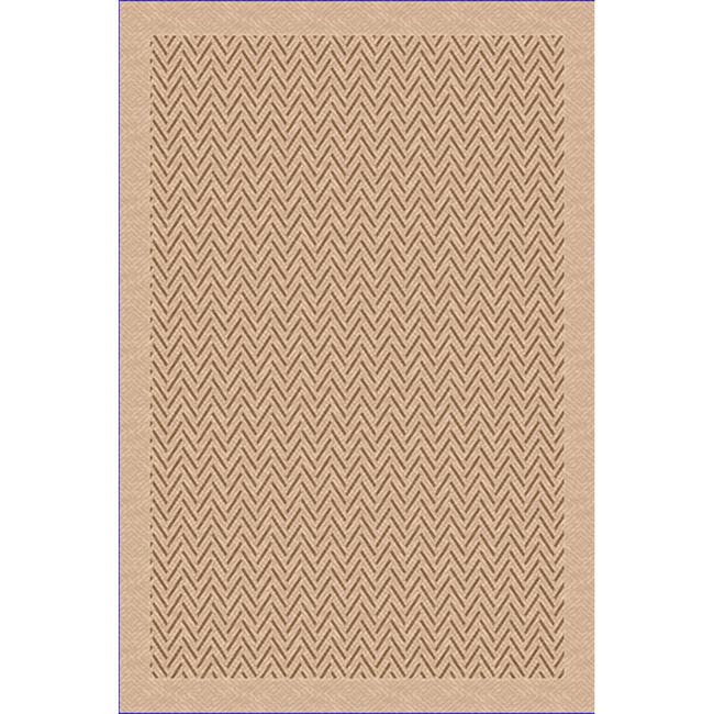Woven Herringbone Beige/ Light Brown Indoor/ Outdoor Patio Rug (7'9 x 11')