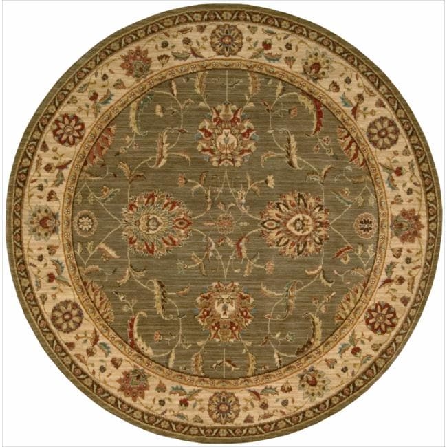 Living Treasures Green Round Rug (510 X 510)