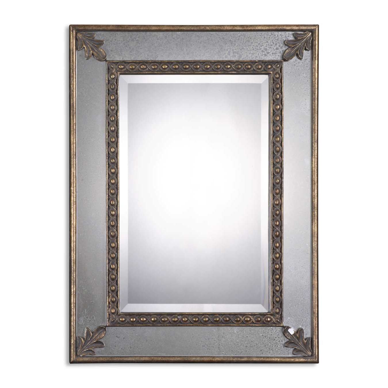 Michelina Antiqued Gold Leaf Beveled Mirror