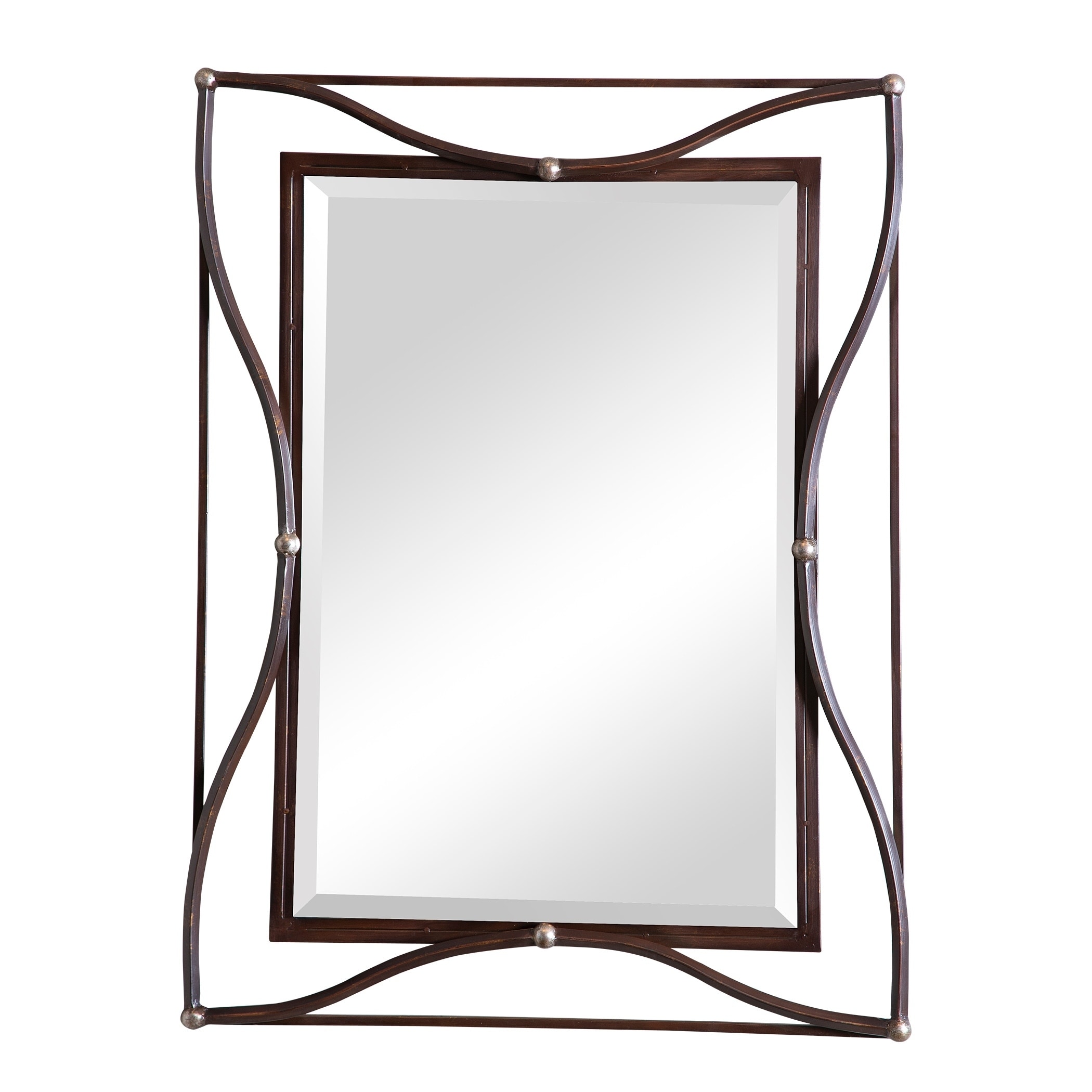 Thierry Double Scratched Bronze Framed Beveled Mirror