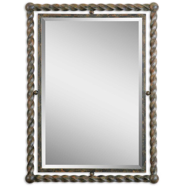 framed beveled mirror