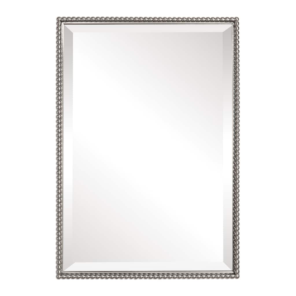 Uttermost Sherise Brushed Nickel Bead Framed Beveled Mirror - Brushed Nickel - 21x31x1.5