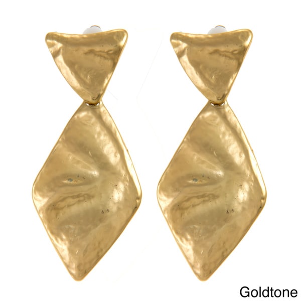 Kenneth Jay Lane Triangle and Diamond Drop Earrings Kenneth Jay Lane Fashion Earrings