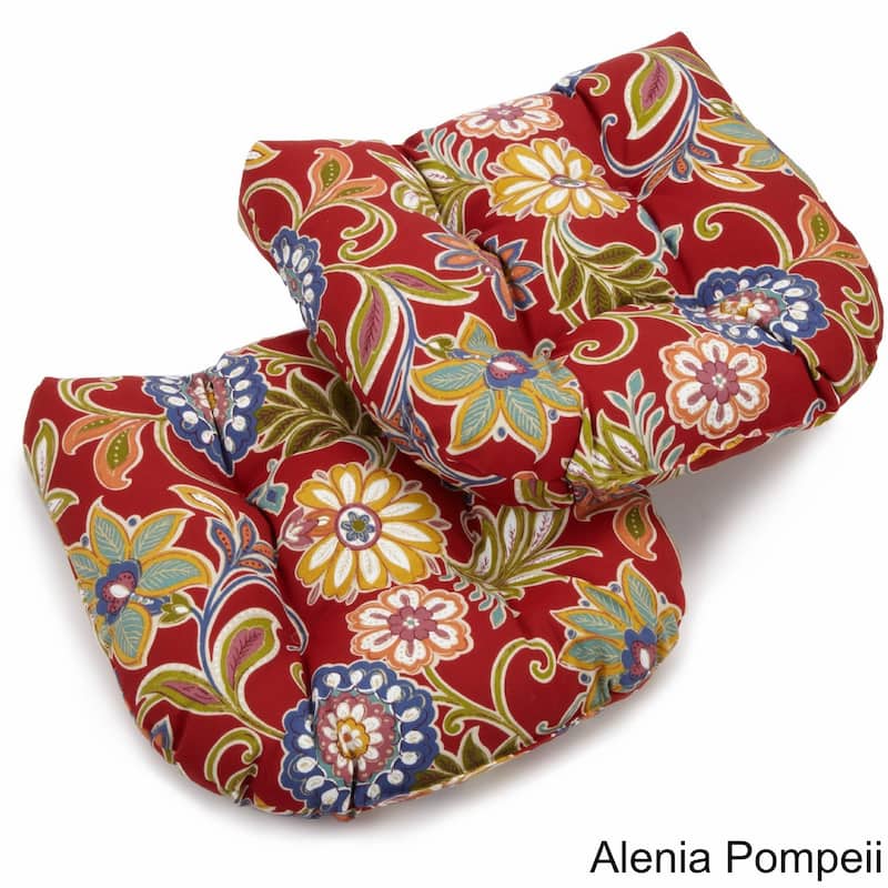 Blazing Needles 19-inch All-Weather Chair Cushion (Set of 2) - 19" x 19" - Alenia Pompeii