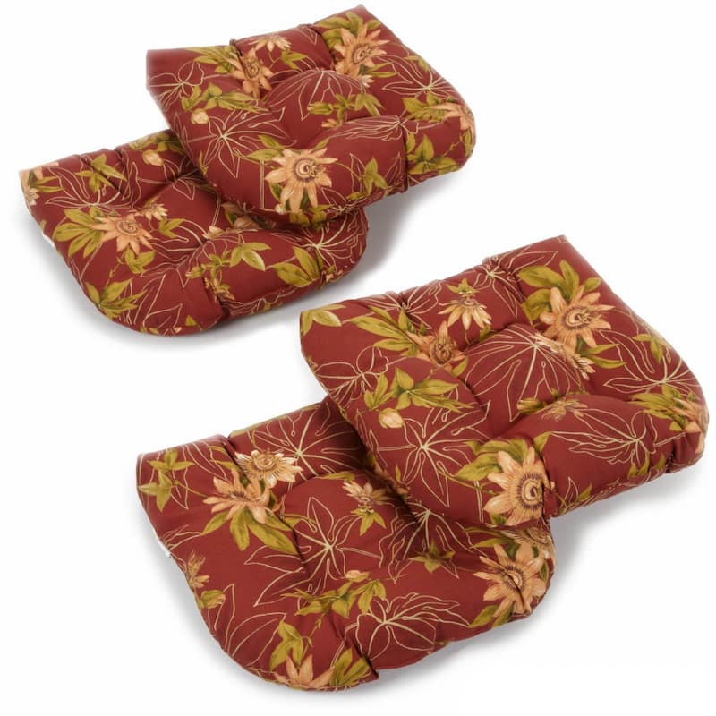 Blazing Needles 19-inch Chair/ Rocker Outdoor Cushions (Set of 4) - 19" x 19"