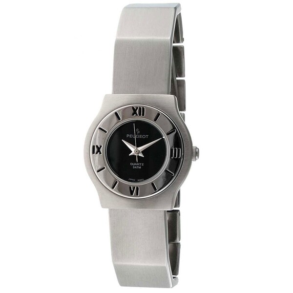 Peugeot Vintage 729BK Deco Style Silvertone Bracelet Watch